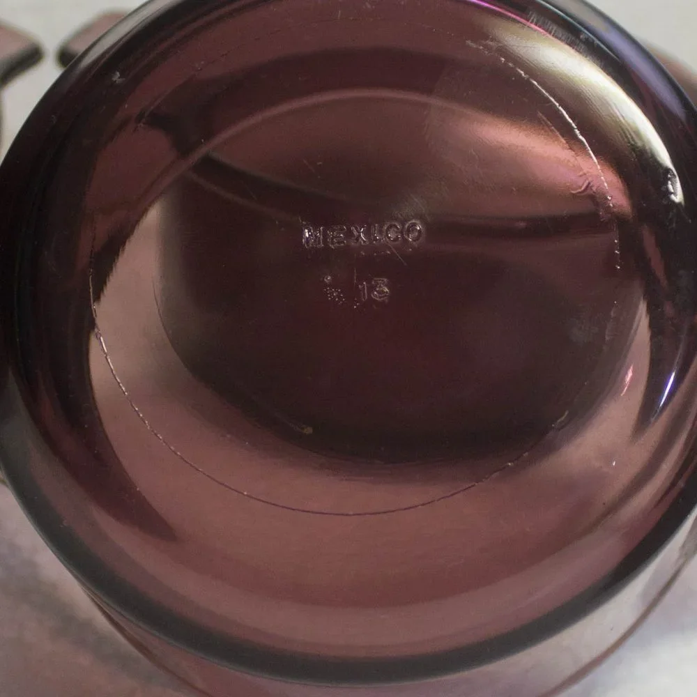Vintage Pyrex Style Cranberry Small Casserole Dishes Set of 4 Made in Mexico